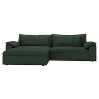 ECKSOFA  Chenille Dunkelgrün  - Dunkelgrün/Schwarz, Modern, Kunststoff/Textil (198/306cm) - Carryhome