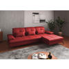 ECKSOFA Rot Kombination Echtleder/Stoff Vliesstoff  - Rot/Schwarz, KONVENTIONELL, Leder/Textil (279/185cm) - Sit & More