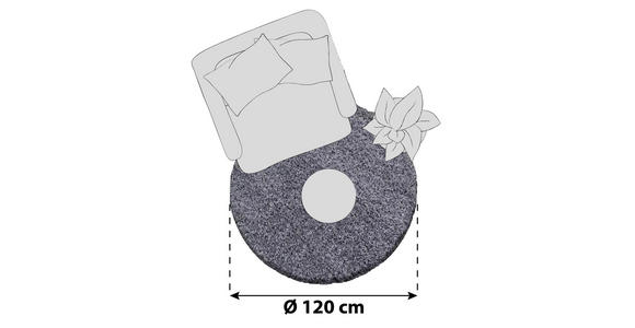 HOCHFLORTEPPICH 120 cm Dream 4000 Grau - Grau, KONVENTIONELL, Textil (120cm) - Novel
