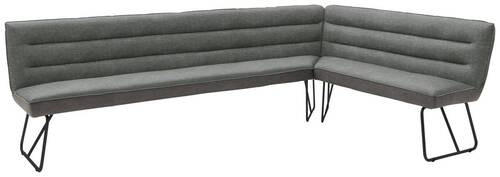 ECKBANK 284/184 cm Flachgewebe Grau, Schwarz   - Schwarz/Grau, Design, Textil/Metall (284/184cm) - Dieter Knoll