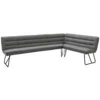 ECKBANK 284/184 cm Flachgewebe Grau, Schwarz   - Schwarz/Grau, Design, Textil/Metall (284/184cm) - Dieter Knoll