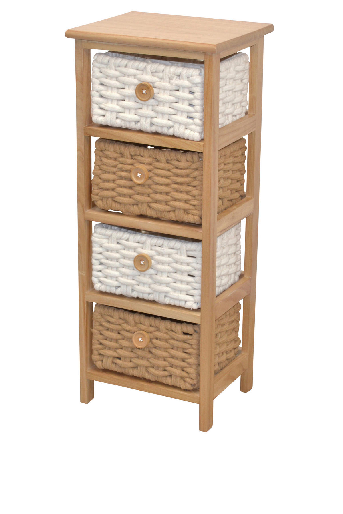 KOMMODE  in  - Creme/Braun, Design, Holz/Textil (25/30/74cm) - MID.YOU