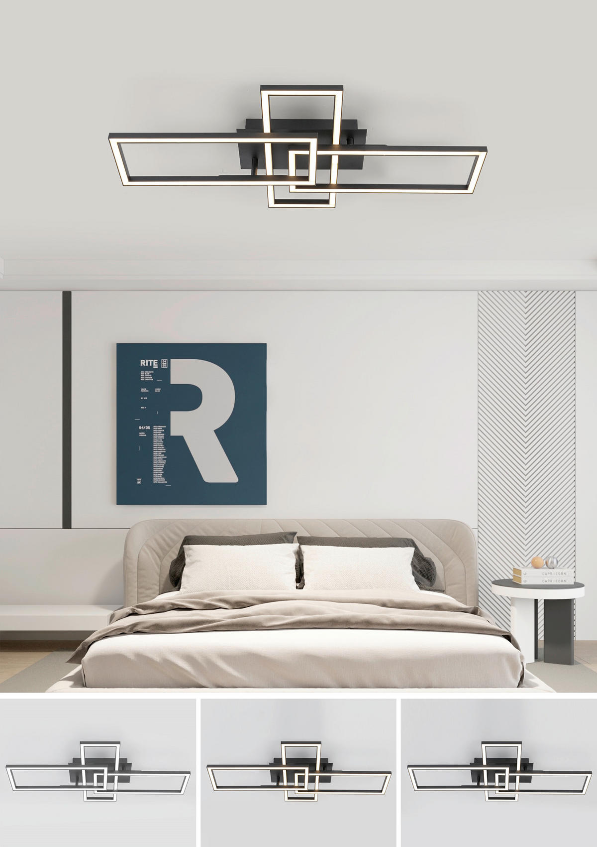 LED SVJETILJKA STROPNA  - bijela/crna, Trend, metal/plastika (62/34/8,7cm) - Novel