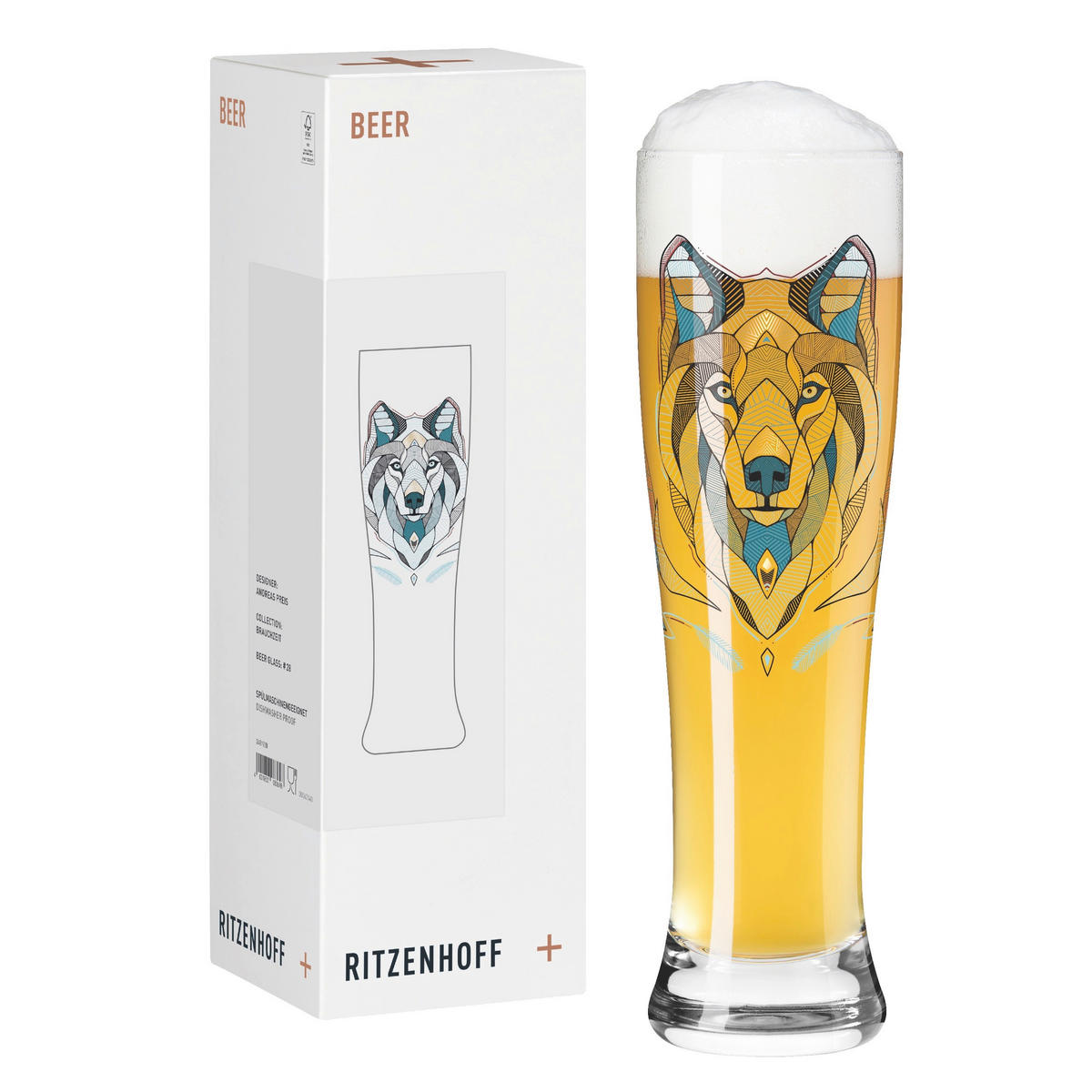 BIERGLAS 646 ml  - Blau/Transparent, Design, Glas (7.5/25.4cm) - Ritzenhoff