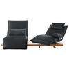 2-SITZER-SOFA in Echtleder Grau  - Eichefarben/Schwarz, Natur, Leder/Holz (240/63/115cm) - Koinor