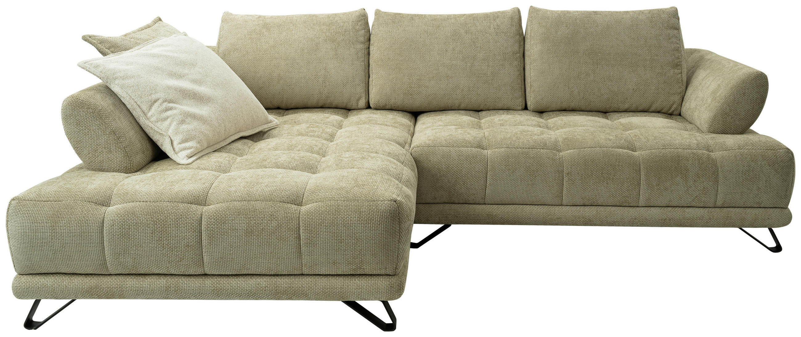 SOFFA i textil ljusgrön  - ljusgrön/svart, Design, metall/textil (264/184cm) - Stylife