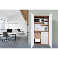 SCHRANKKÜCHE  104/193/67 cm  in Weiß  - Edelstahlfarben/Eichefarben, Basics, Holzwerkstoff/Metall (104/193/67cm) - Respekta