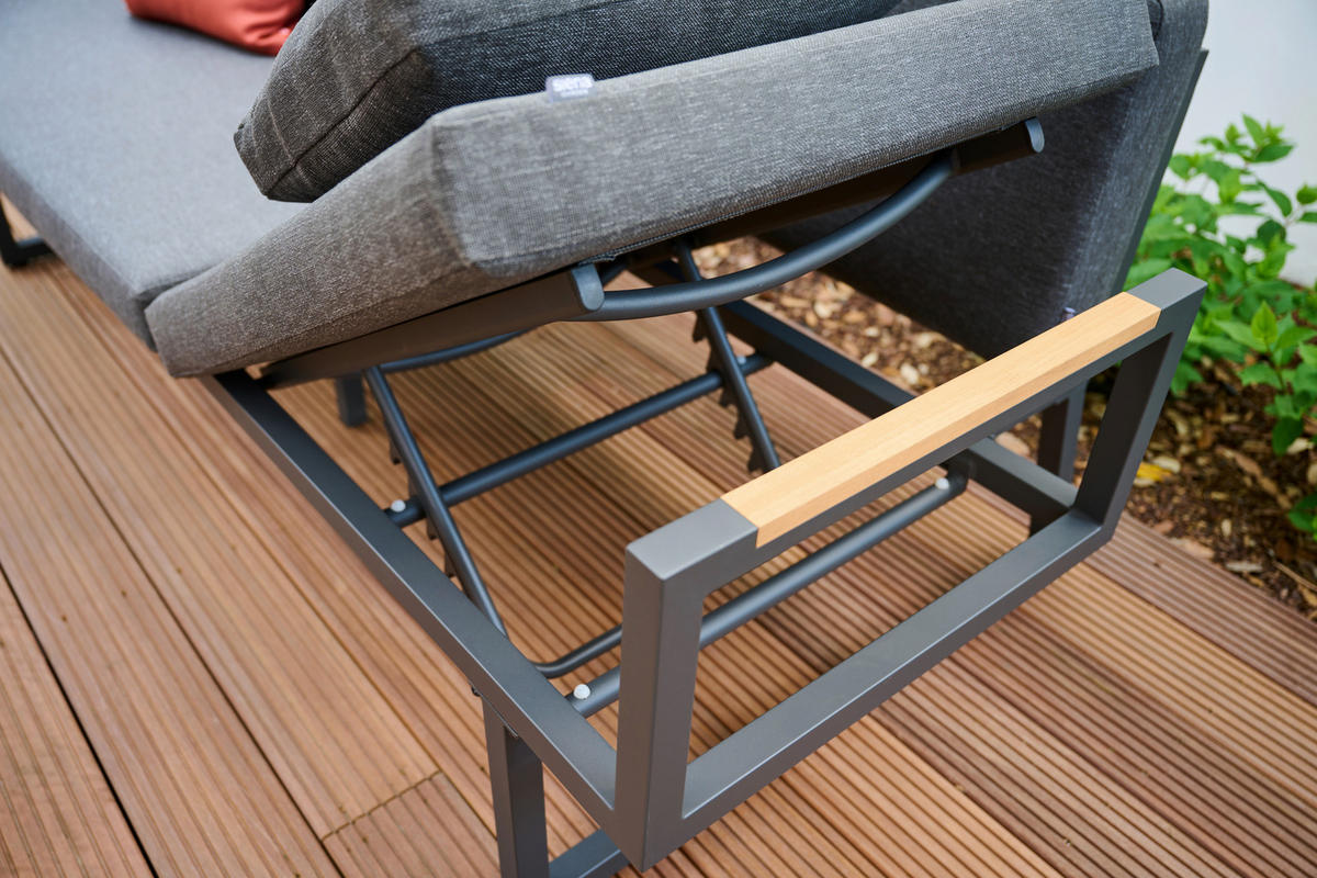 LOUNGESOFA  - Anthrazit, Basics, Holz/Textil (219/81/91cm) - Siena Garden