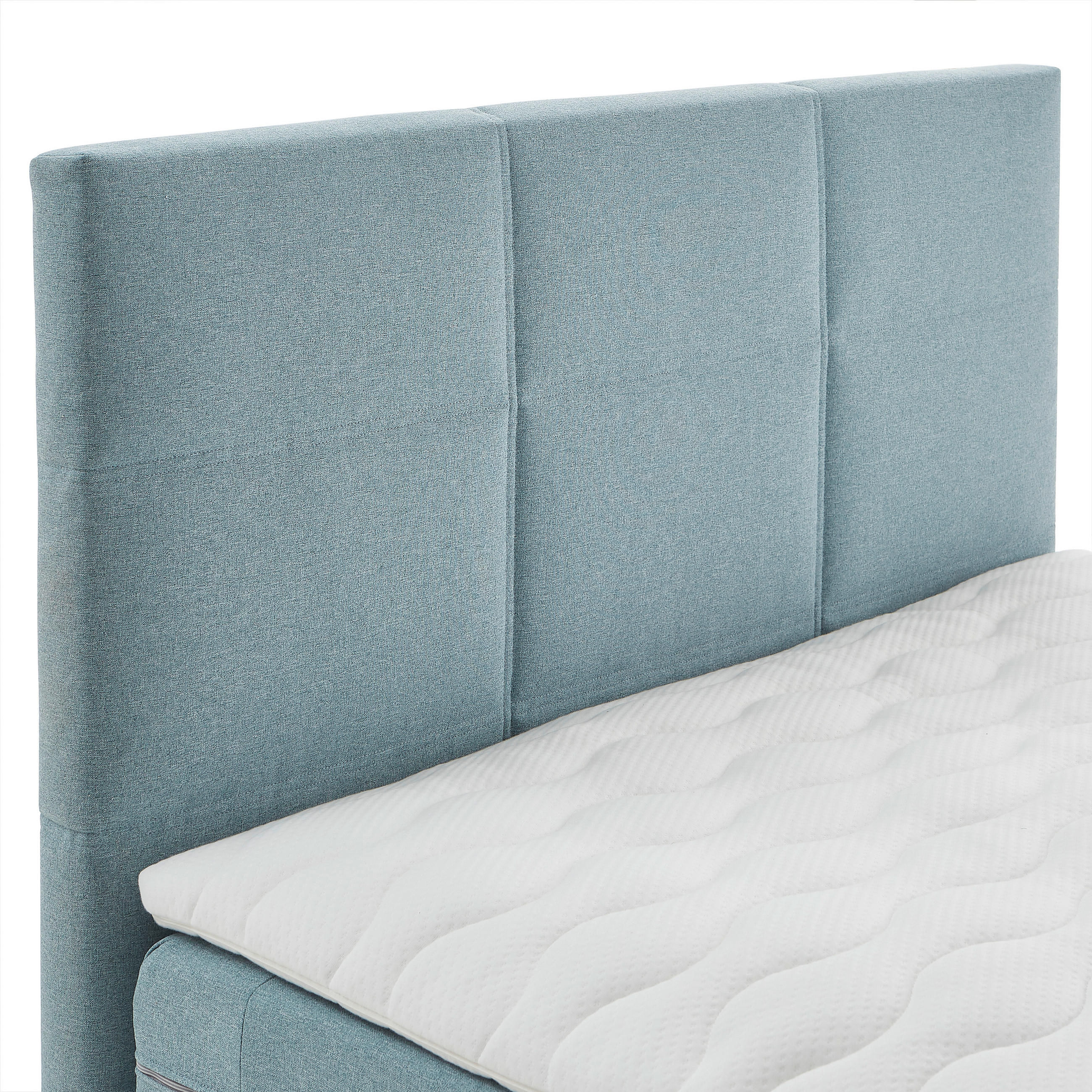 Thumbnail - Welnova Boxspringbett, Hellblau, Textil, H5, Höhe ca. 17 cm, 90x200 cm, gepolstertes Kopfteil, Kinder- & Jugendzimmer, J...