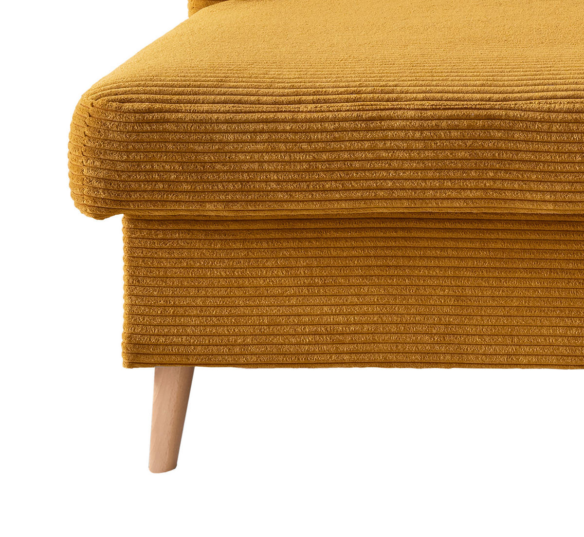 ECKSOFA in Cord Goldfarben  - Goldfarben/Naturfarben, Design, Holz/Textil (150/228cm) - P & B