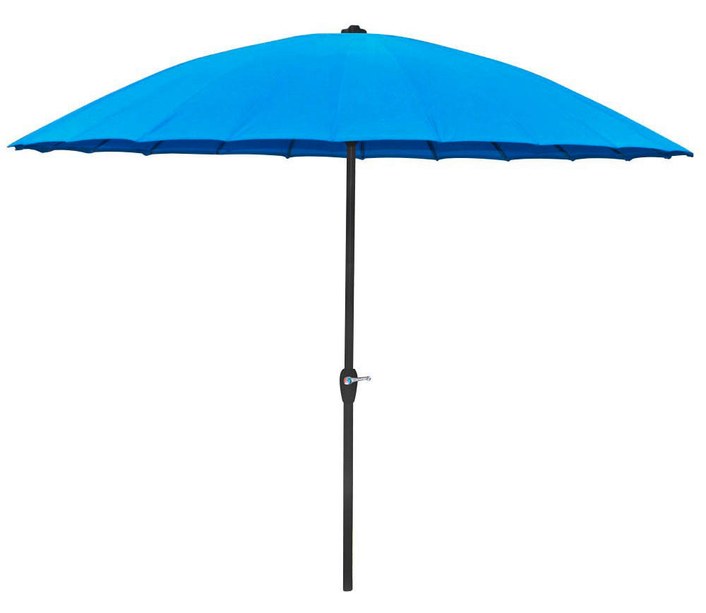 SONNENSCHIRM 260 cm Blau  - Blau/Schwarz, MODERN, Textil/Metall (255/250/255cm) - Gardenson