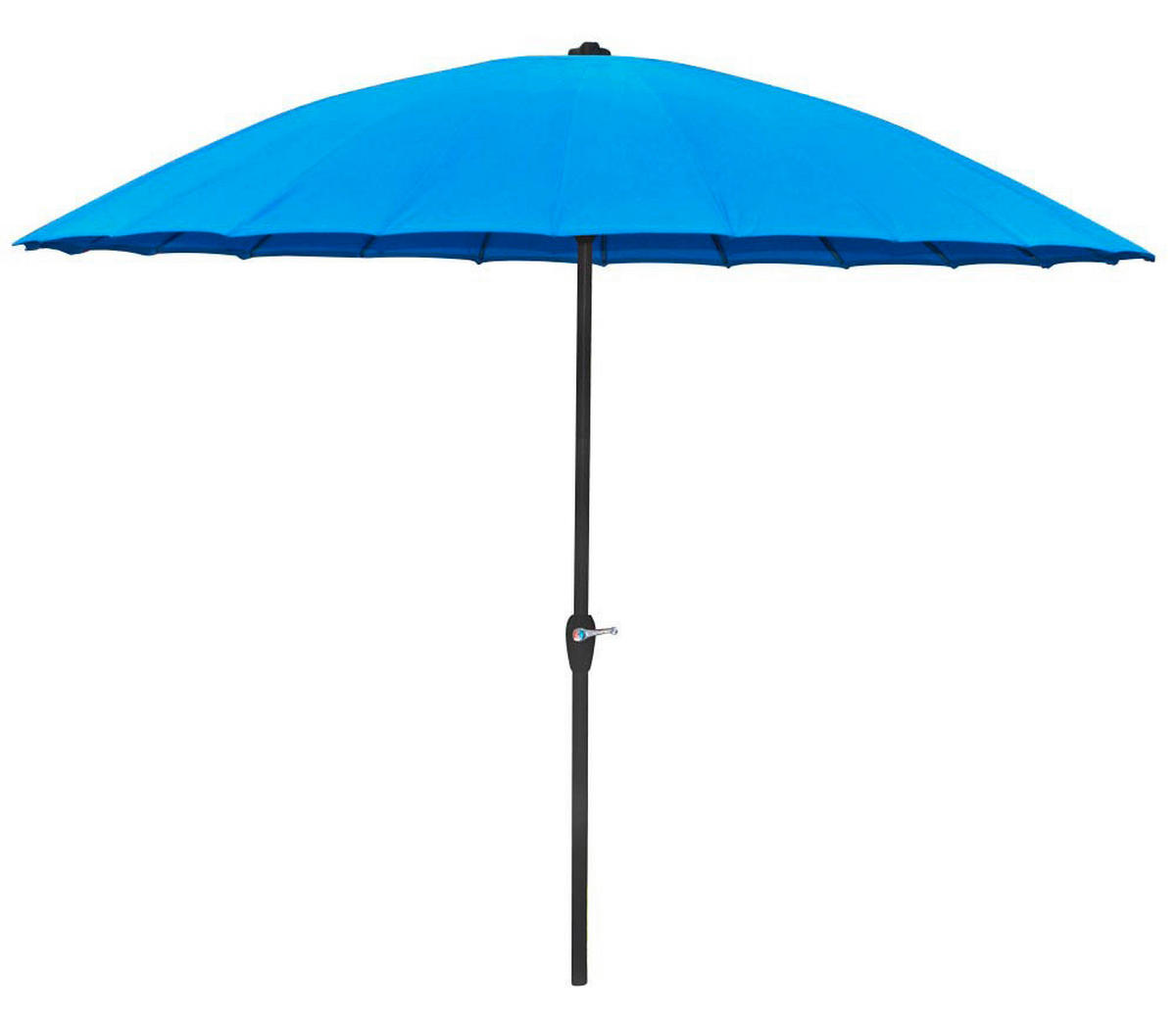 SONNENSCHIRM 260 cm Blau  - Blau/Schwarz, MODERN, Textil/Metall (255/250/255cm) - Gardenson