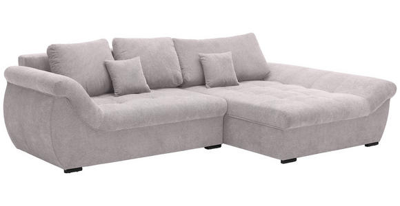 ECKSOFA Beige Flachgewebe - Beige/Schwarz, Design, Kunststoff/Textil (278/175cm) - Xora
