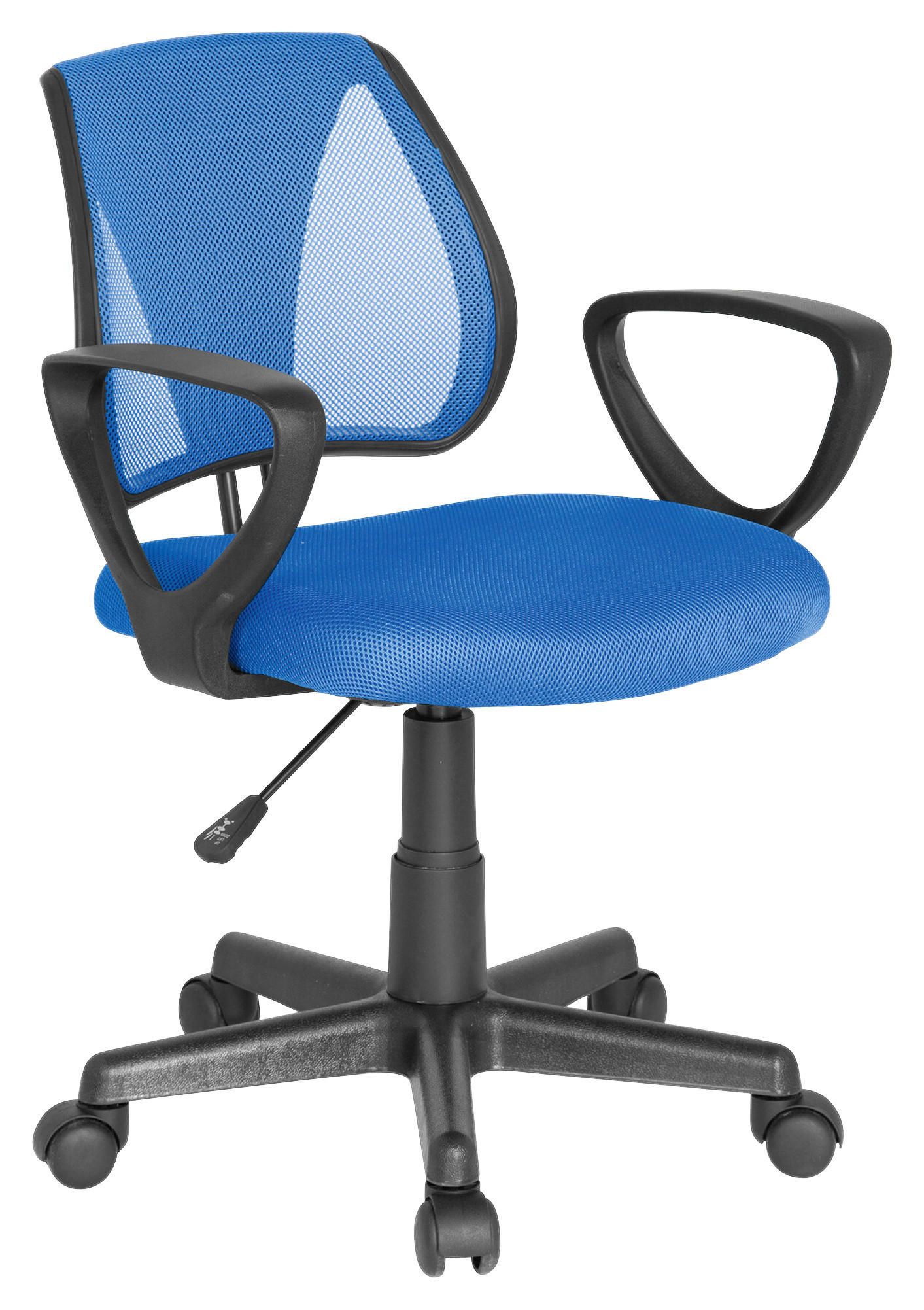 JUGENDDREHSTUHL Blau  - Blau/Schwarz, Basics, Kunststoff (58/75-92/45cm) - MID.YOU