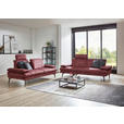 3-SITZER-SOFA in Velours Dunkelrot  - Beige/Schwarz, Design, Textil/Metall (222/89/104cm) - Dieter Knoll