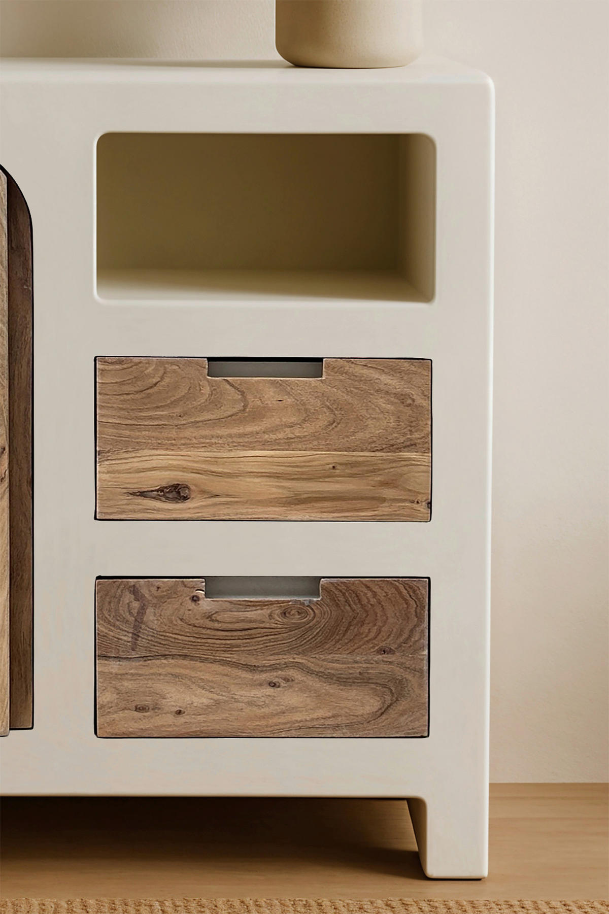 KOMMODE , 80/80/40 cm, 2 Schublade(n)  - Naturfarben/Weiß, Design, Holz/Holzwerkstoff (80/80/40cm) - MID.YOU