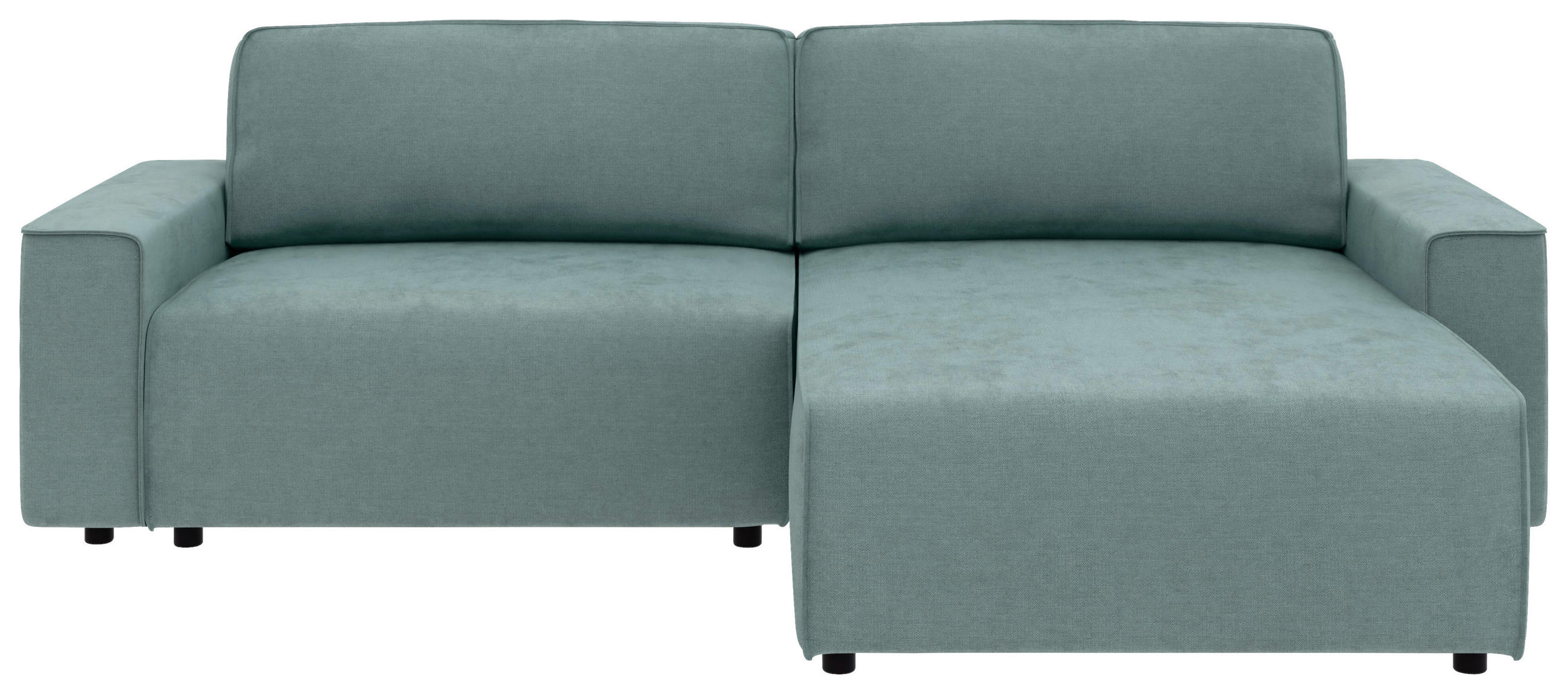 ECKSOFA in Struktur Mintgrau  265/164 cm  - Mintgrau/Schwarz, MODERN, Kunststoff/Textil (265/164cm) - Trendmanufaktur