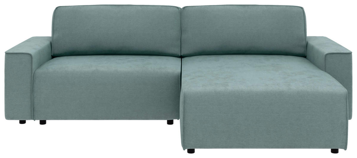ECKSOFA in Struktur Mintgrau  - Mintgrau/Schwarz, Modern, Kunststoff/Textil (265/164cm) - Trendmanufaktur