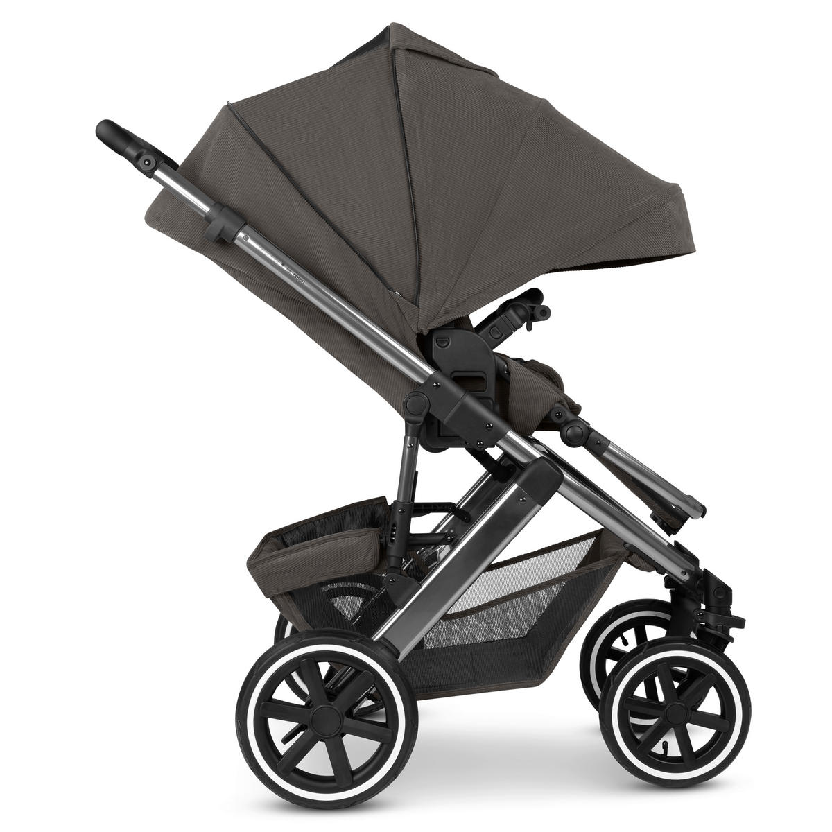 KINDERWAGENSET  Salsa 5 Air Herbst Set  Almond  - Anthrazit/Schwarz, Basics, Textil/Metall (63/118/95,5cm) - ABC Design