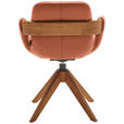 ARMLEHNSTUHL  Lederauswahl, Stoffauswahl, Typenauswahl, Sitzfläche 360° drehbar, automatische Rückholfunktion  Echtleder  - Eichefarben/Cognac, Natur, Leder/Holz (60/86/60cm) - Valnatura