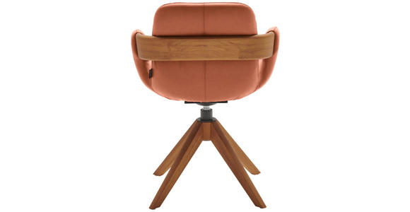 ARMLEHNSTUHL  Lederauswahl, Stoffauswahl, Typenauswahl, Sitzfläche 360° drehbar, automatische Rückholfunktion  Echtleder  - Eichefarben/Cognac, Natur, Leder/Holz (60/86/60cm) - Valnatura
