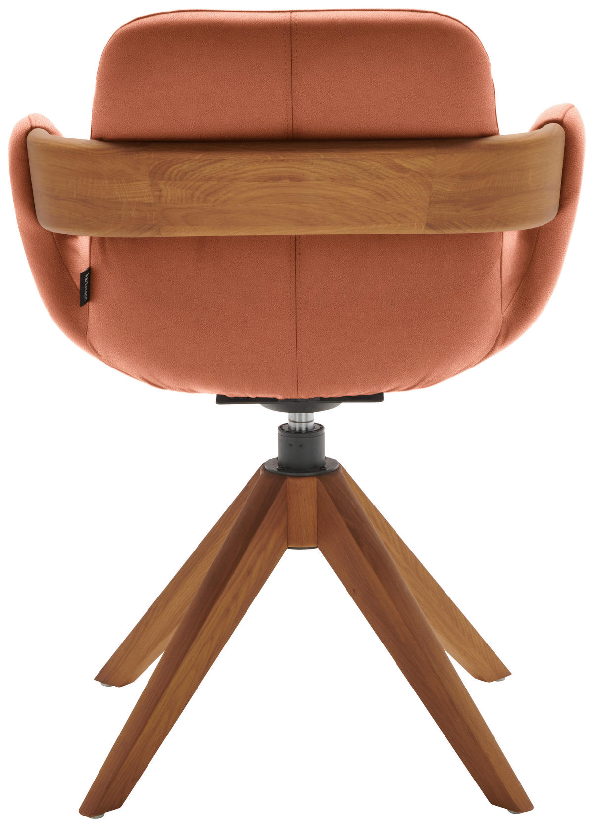 ARMLEHNSTUHL  Lederauswahl, Stoffauswahl, Typenauswahl, Sitzfläche 360° drehbar, automatische Rückholfunktion  Echtleder  - Eichefarben/Cognac, Natur, Leder/Holz (60/86/60cm) - Valnatura