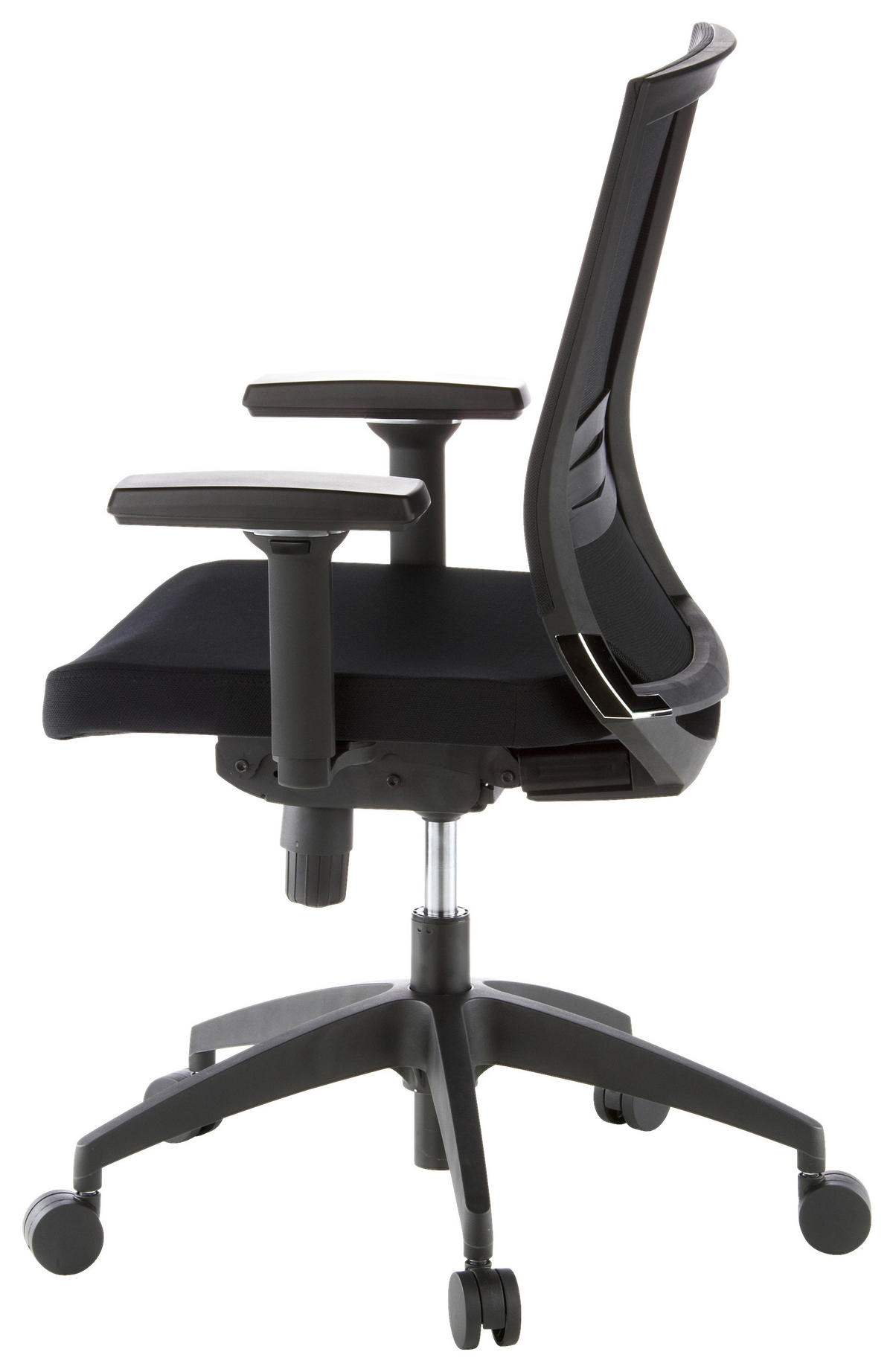 OTOČNÁ ŽIDLE, síťovina, plochá tkanina, černá - černá, Moderní, textil/plast (59/108/44cm) - MID.YOU