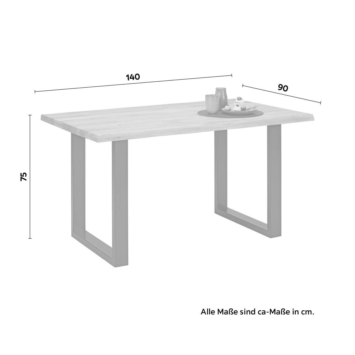JEDÁLENSKÝ STÔL, divoký dub, farba duba,  - čierna/farba duba, Modern, kov/drevo (140/90/75cm) - Zandiara