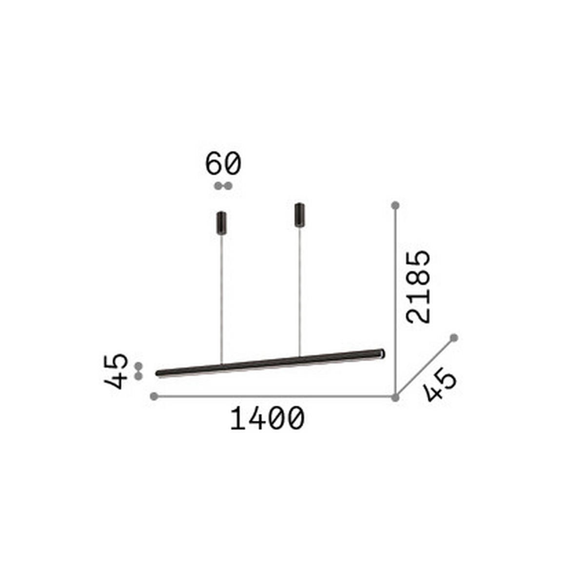 HÄNGELEUCHTE 140/4,5/38 - 218,5 cm  - Blau, Design, Metall (140/4,5/38 - 218,5cm) - Ideal Lux