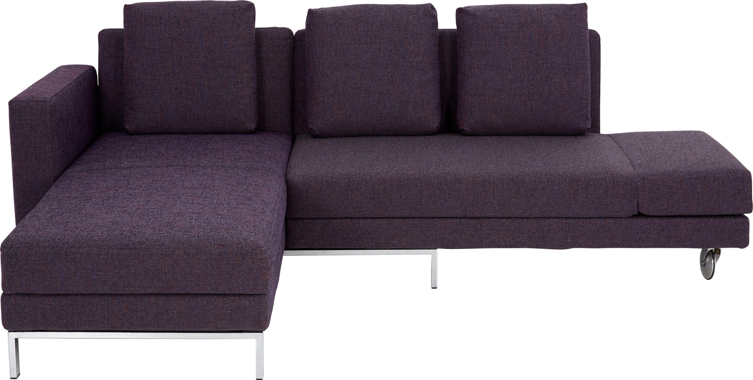 ECKSOFA in Webstoff Dunkelgrau  210/257 cm  - Chromfarben/Dunkelgrau, Design, Textil/Metall (210/257cm) - Brühl