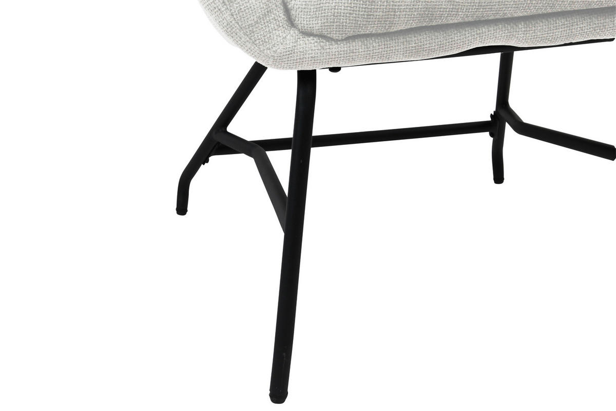 SESSEL Bouclé Creme  - Creme/Schwarz, Modern, Textil/Metall (77/106.5/84cm) - Livetastic