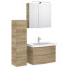 BADEZIMMER 4-teilig  in 112 cm  - Chromfarben/Eichefarben, KONVENTIONELL, Glas/Keramik (112cm) - Pelipal