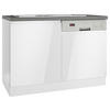 SPÜLENUNTERSCHRANK 120/86/60 cm  in Grau, Weiß, Weiß Hochglanz  - Weiß Hochglanz/Weiß, LIFESTYLE, Holzwerkstoff (120/86/60cm) - Held