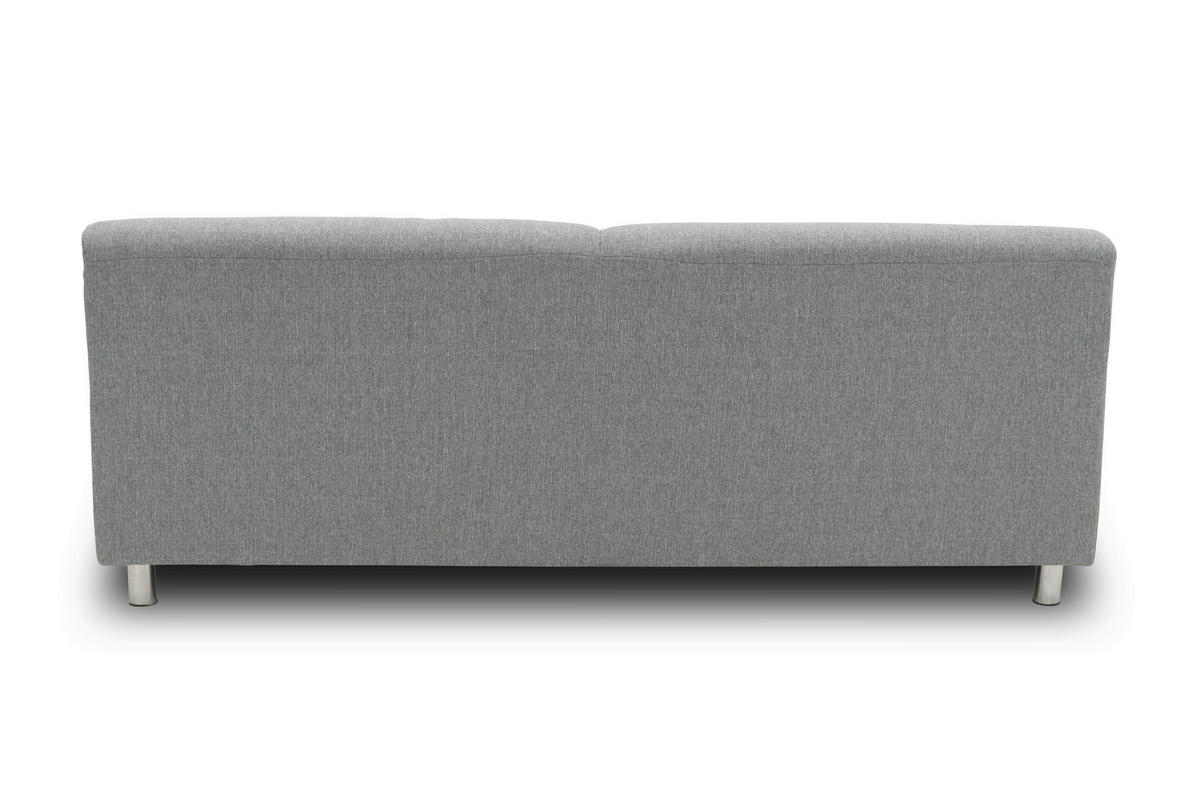 3-SITZER-SOFA Webstoff Silberfarben  - Chromfarben/Silberfarben, KONVENTIONELL, Textil/Metall (190/72/80cm) - MID.YOU