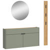 GARDEROBE 3-teilig  in 140/200/22 cm  - Eichefarben/Grün, Design, Glas/Holzwerkstoff (140/200/22cm)