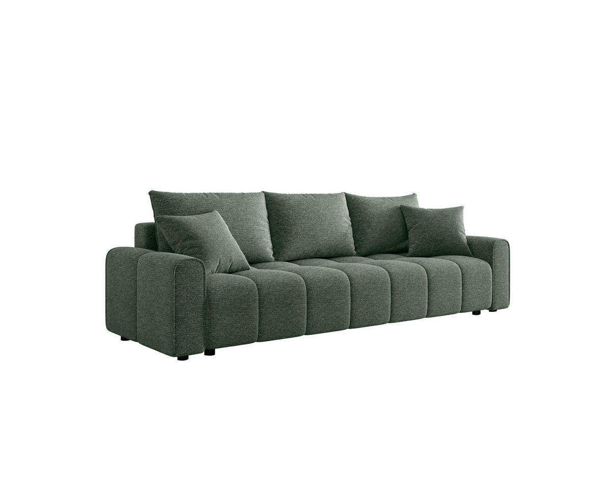 SCHLAFSOFA OLIVIER in Struktur Salbeigrün  - Salbeigrün/Schwarz, MODERN, Kunststoff/Textil (236/90/100cm) - MID.YOU