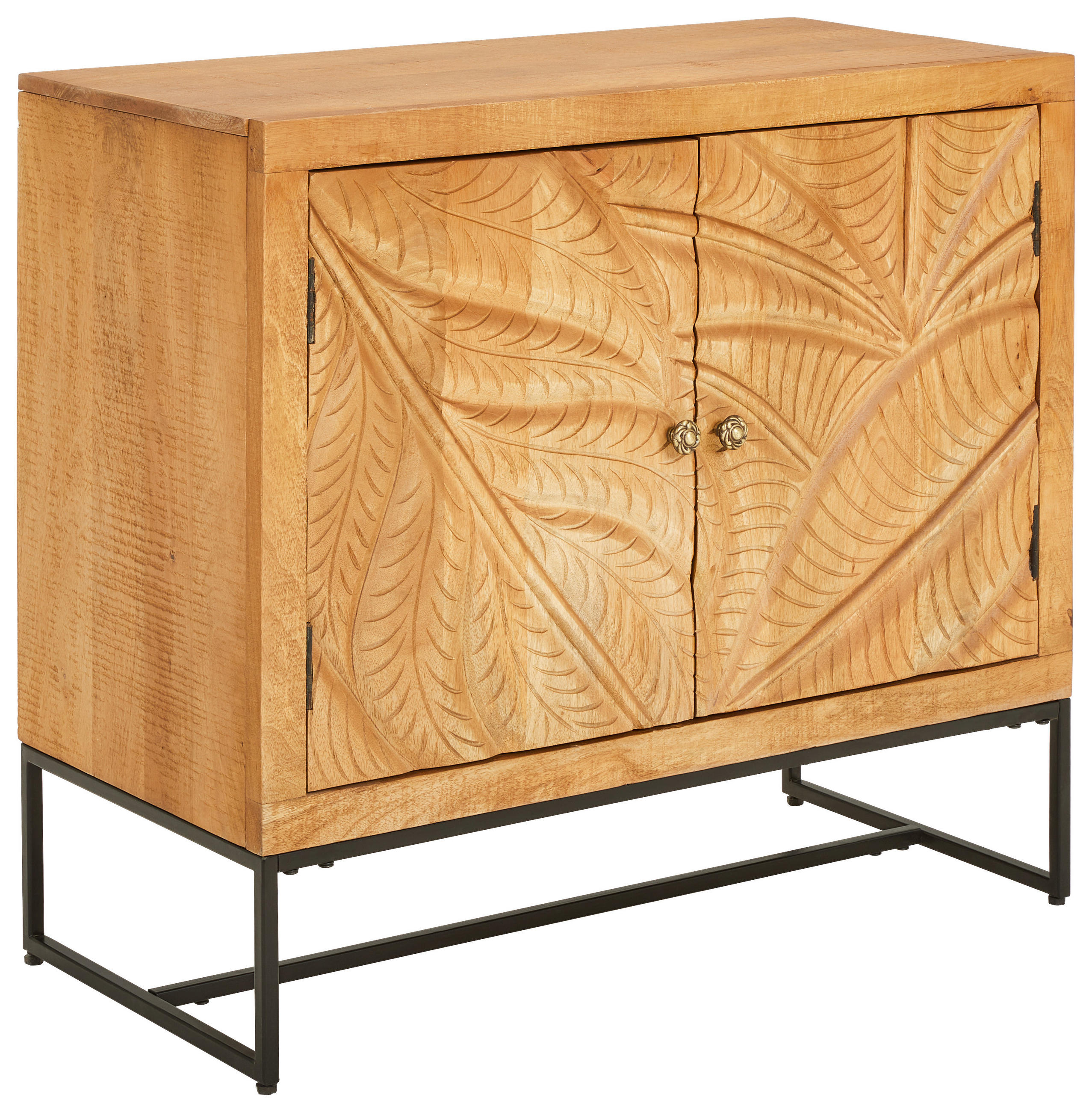 KOMMODE  in 85/75/40 cm  - Goldfarben/Schwarz, Natur, Holz/Metall (85/75/40cm) - Livetastic