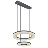 LED-HÄNGELEUCHTE Blasius 50/120 cm  - Opal/Schwarz, Design, Kunststoff/Metall (50/120cm) - Globo