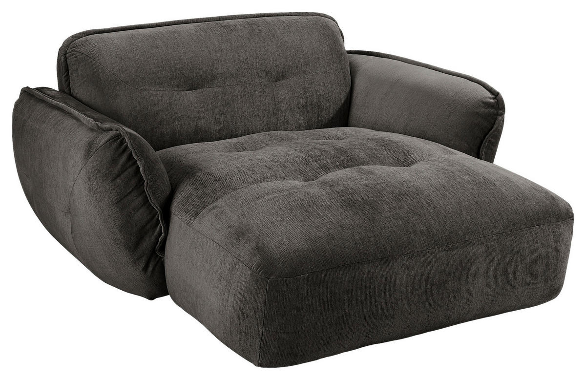 XXL-SESSEL Chenille Anthrazit  - Anthrazit/Schwarz, Modern, Kunststoff/Textil (182/87/184cm) - Trendmanufaktur