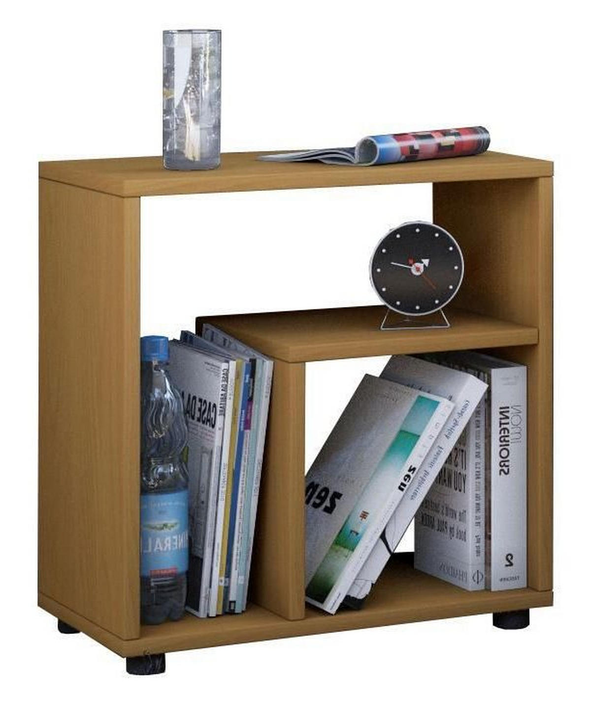 Beistelltisch in Buche Dekor in Holzwerkstoff 30/50/55 cm  - Buchefarben/Schwarz, Basics, Holzwerkstoff (30/50/55cm) - MID.YOU