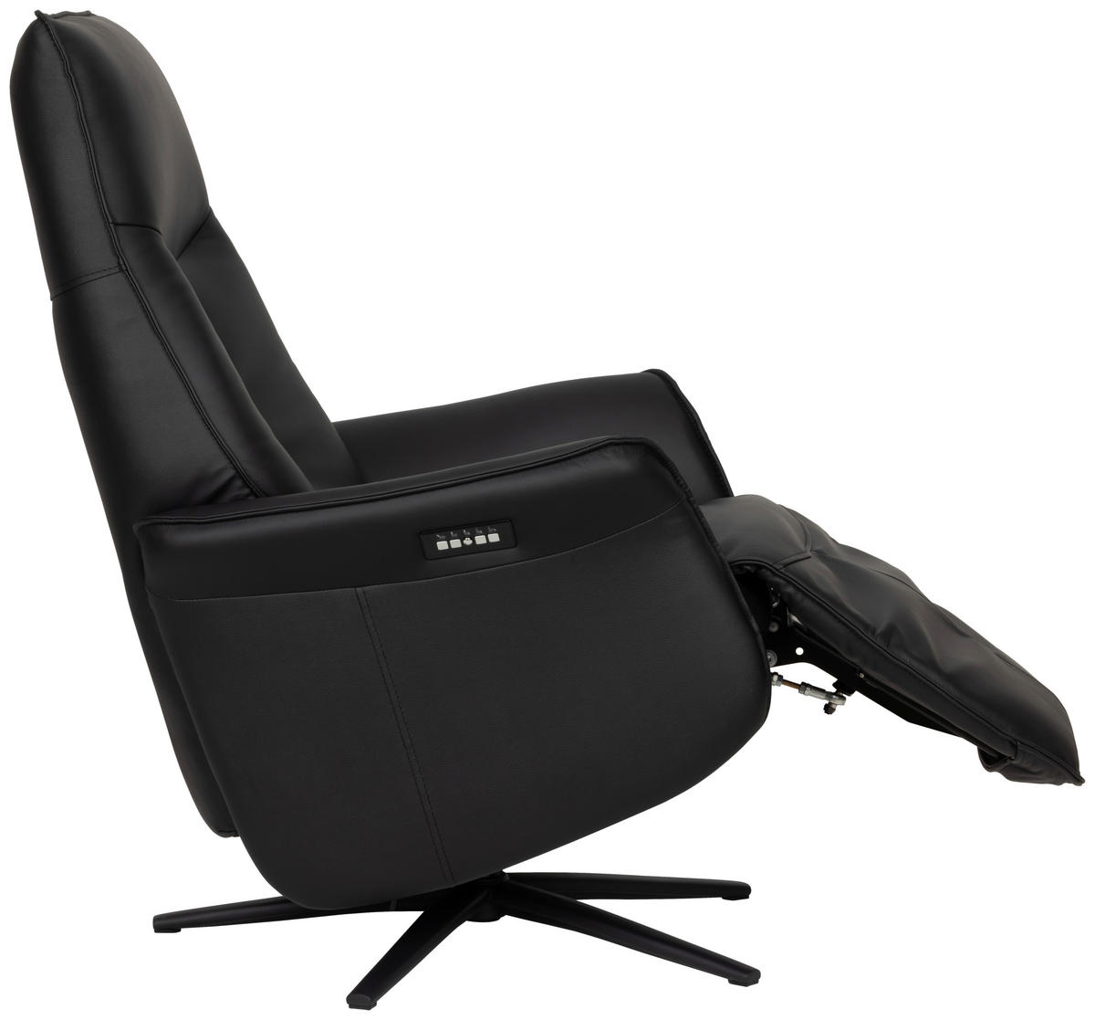RELAXSESSEL Lederlook Echtleder    - Schwarz, Design, Leder/Holz (79/110/83cm) - Livetastic