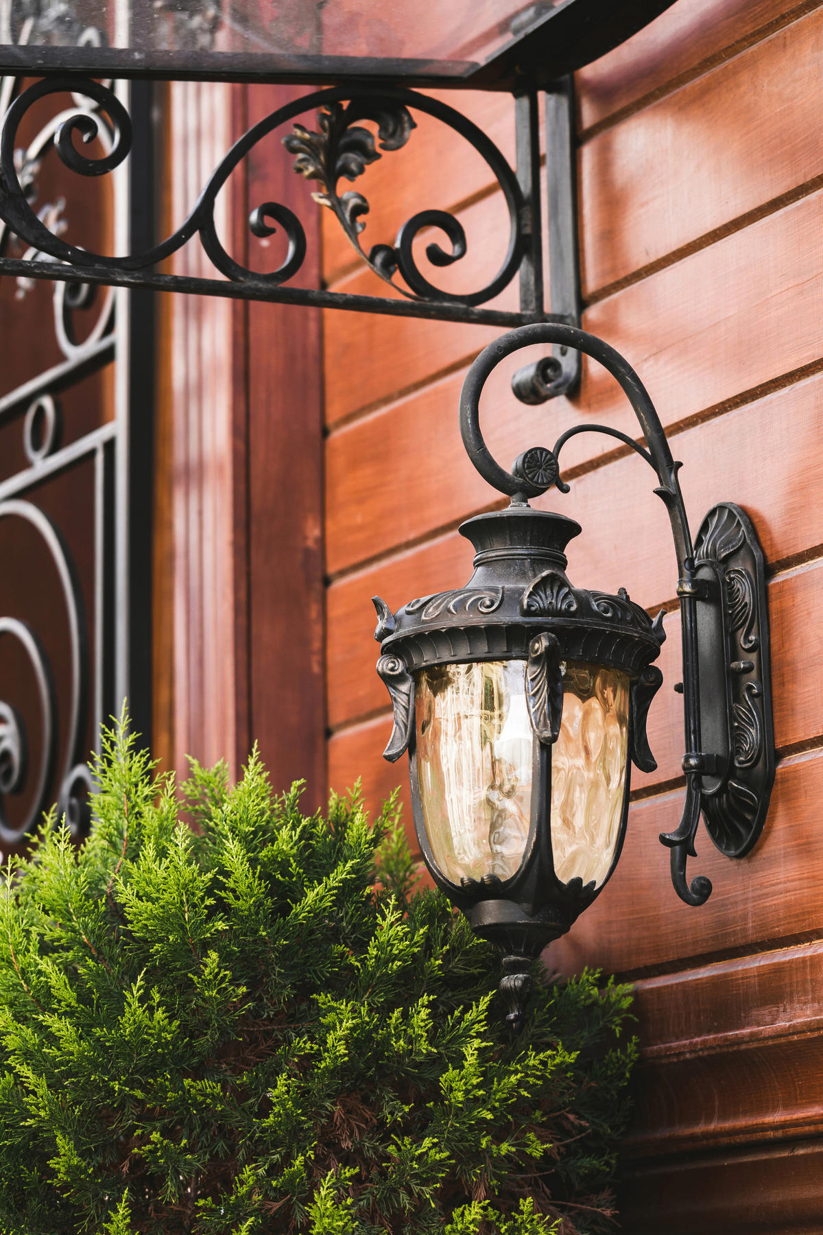 AUSSENWANDLEUCHTE - Bronzefarben, Natur, Glas/Metall (52/19/26.5cm) - Elstead Lighting