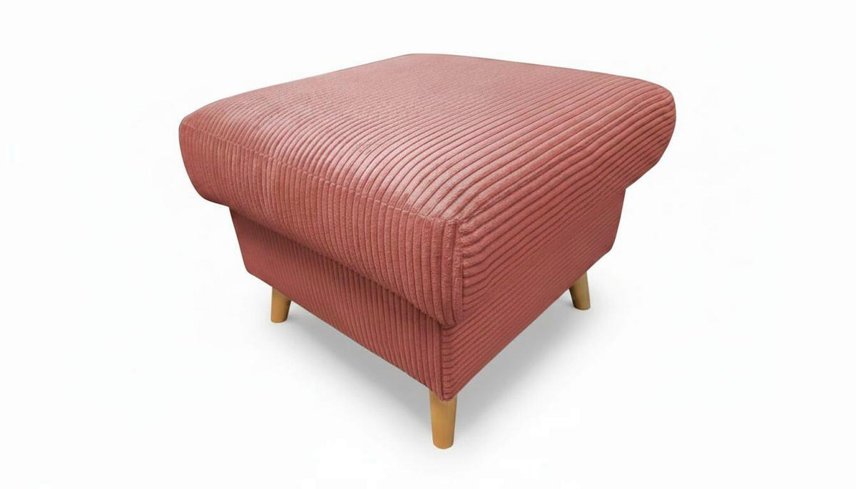 HOCKER Textil Koralle  - Koralle/Naturfarben, Design, Holz/Textil (61/43/61cm) - P & B