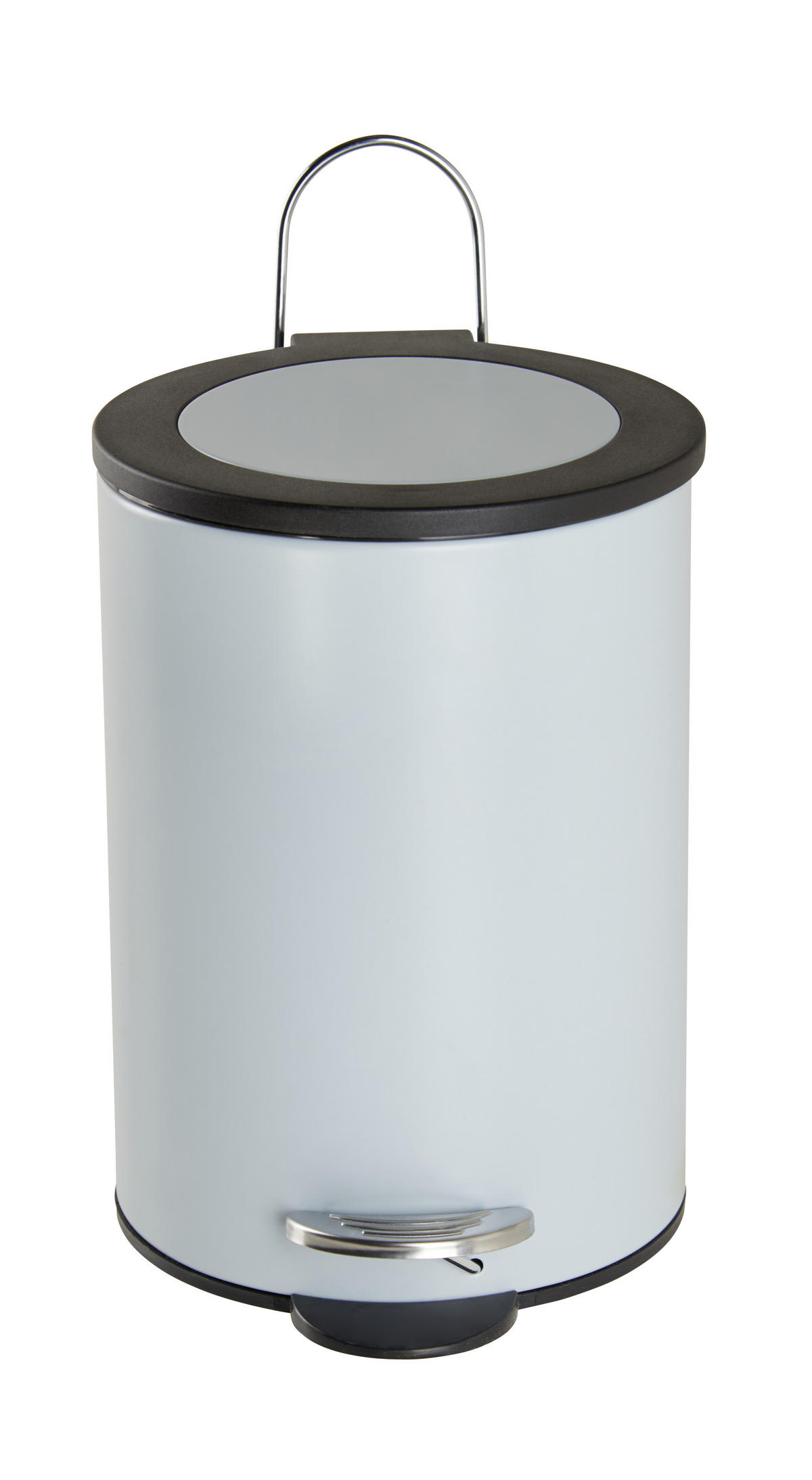 KOŠ S NÁŠLAPNÝM PEDÁLEM, 3 l - černá/světle modrá, Basics, kov/plast (17/24/17cm) - Sadena