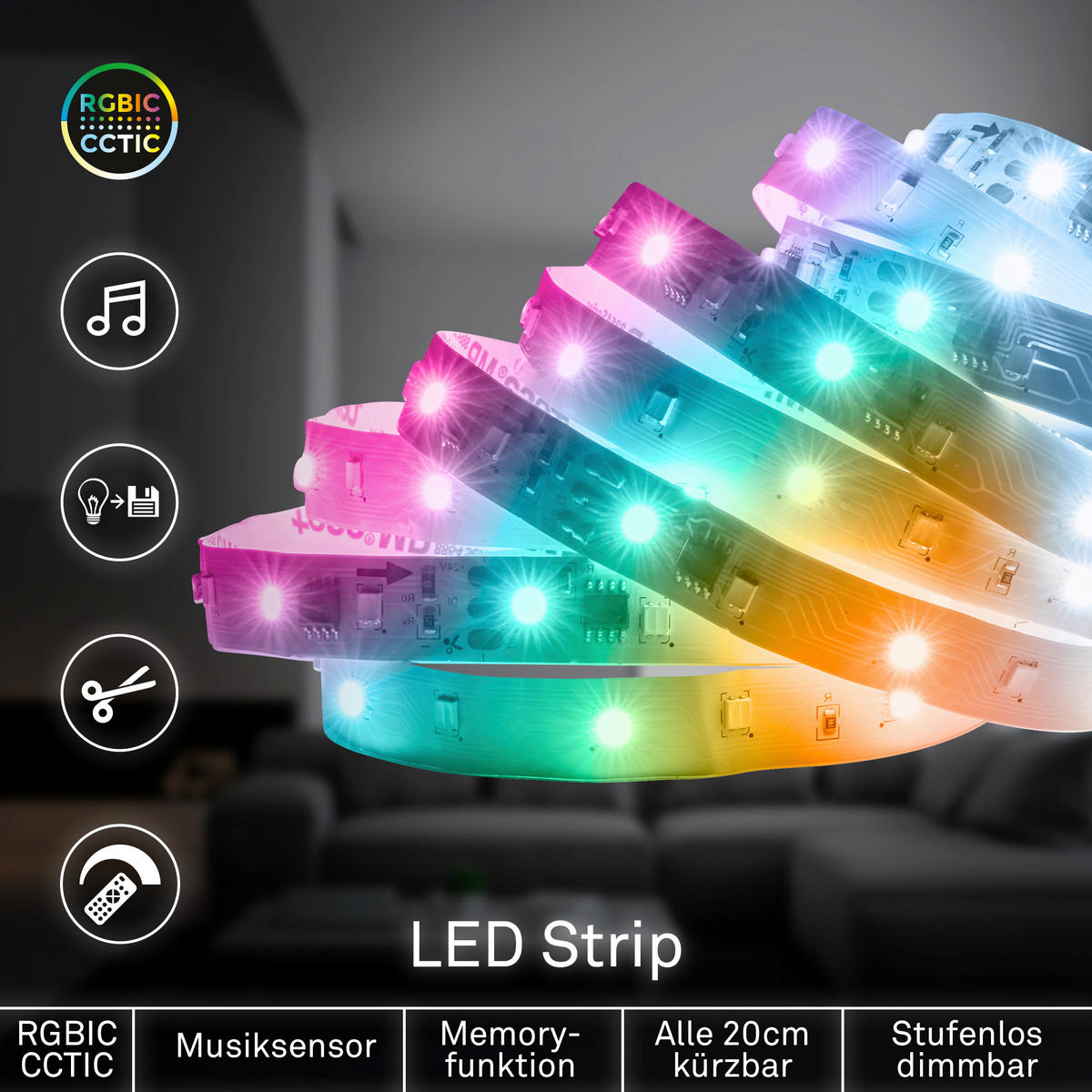 LED-STRIP 1000 cm  - Weiß, Basics, Kunststoff (1000cm)