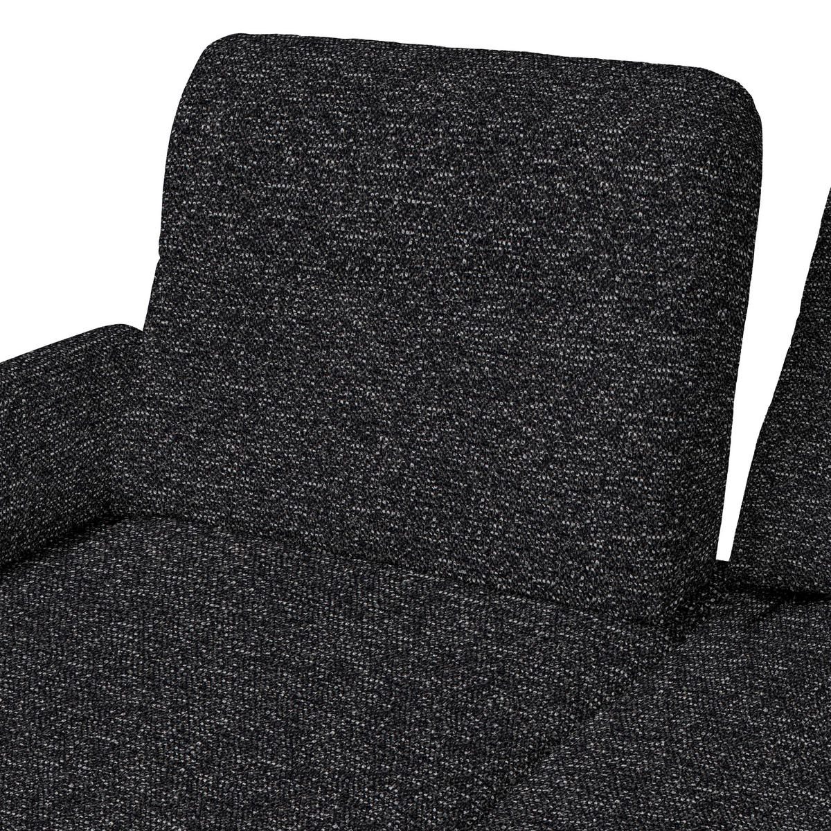 ECKSOFA  in Chenille, Flachgewebe Schwarz  318/165 cm  - Schwarz, Design, Textil/Metall (318/165cm) - Xora