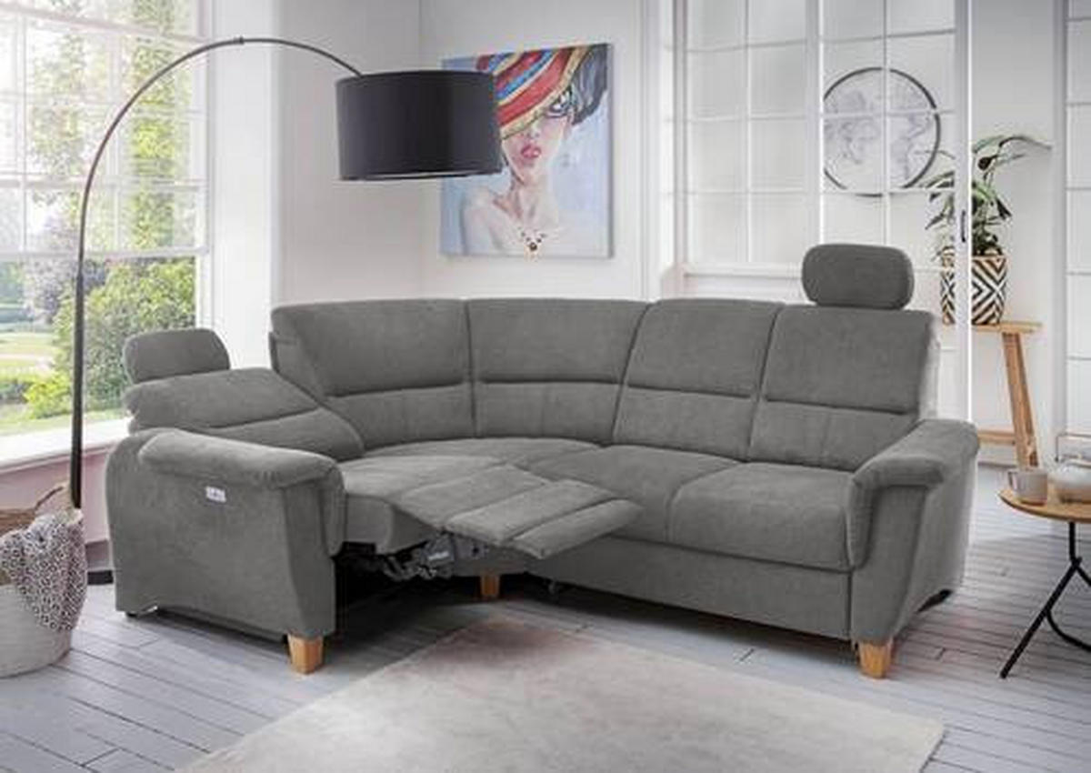 ECKSOFA in Struktur Dunkelgrau  - Wildeiche/Dunkelgrau, Konventionell, Holz/Textil (186/237cm) - Livetastic