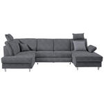 WOHNLANDSCHAFT  in Struktur Anthrazit  - Anthrazit/Silberfarben, KONVENTIONELL, Holz/Textil (186/322/167cm) - Cantus