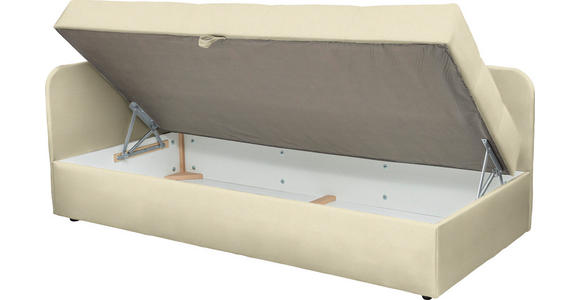 LIEGE in Flachgewebe Creme - Creme/Schwarz, Basics, Kunststoff/Textil (205/90/95cm) - Xora