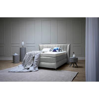 BOXSPRINGBETT 160/200 cm  in Champagner  - Champagner/Schwarz, KONVENTIONELL, Holz/Textil (160/200cm) - Sjöholm